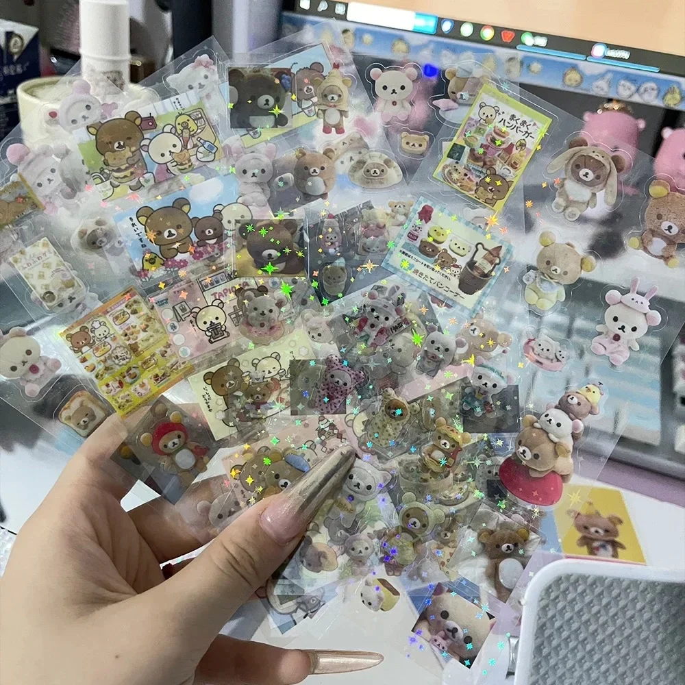 5 قطع من ملصقات الدب المريحة الكرتونية اللطيفة، ملصقات زجاجات المياه كاواي للأطفال والمراهقين، ملصقات فينيل مقاومة للماء، كمبيوتر محمول جمالي #4