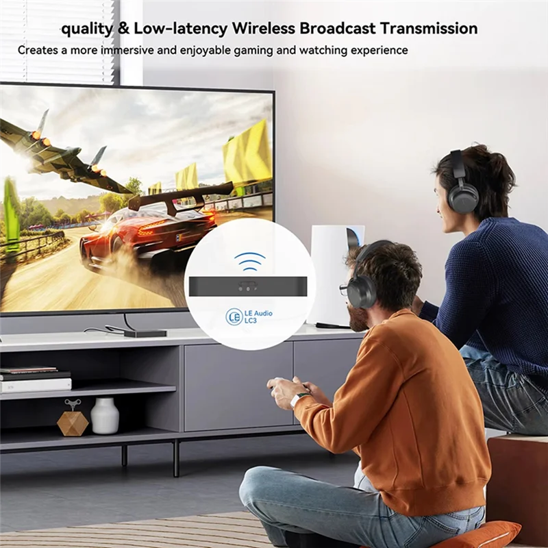 AA088-передатчик для ТВ-передатчика для PS5 Bluetooth 5.4 передатчик с зашифрованным аудиоразъемом Auracast LC3