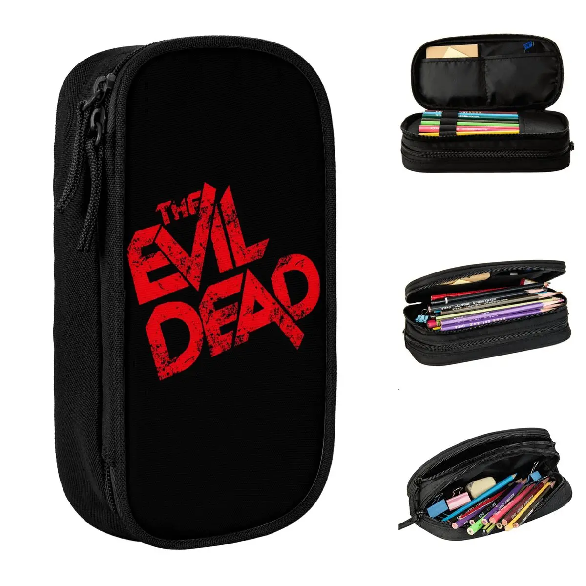 The Evil Dead Retro Horror Movie Pencil Case Pen Holder Bag Student Large Storage School Supplies Gifts Pencilcases