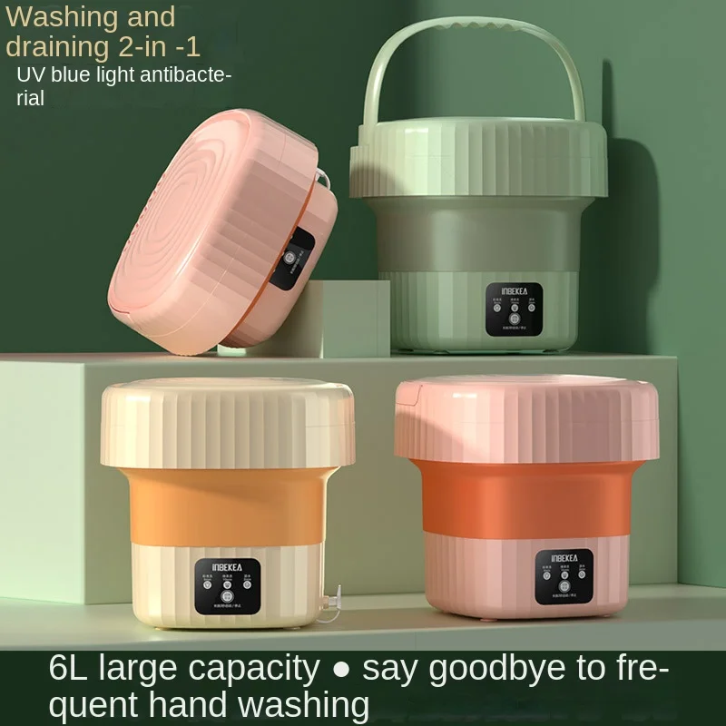 

New 6L Folding Mini Washing Machine Portable Household Dormitory Underwear Socks Washing Machine Baby Clothes Washing Machine