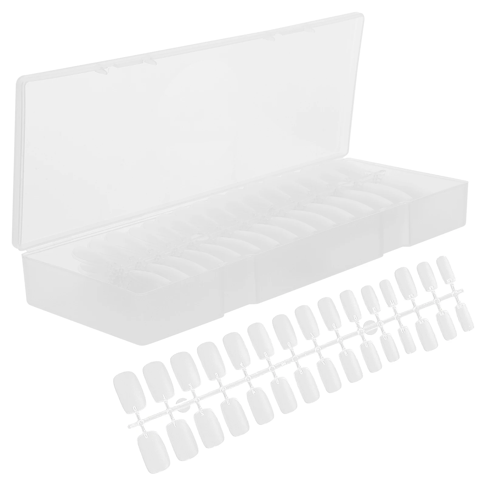 

300 Pcs Short Fake Nails Clear Press On Full Cover Abs Water Resistant Artificial Fingernails Manicure Tips Glossy Decorative