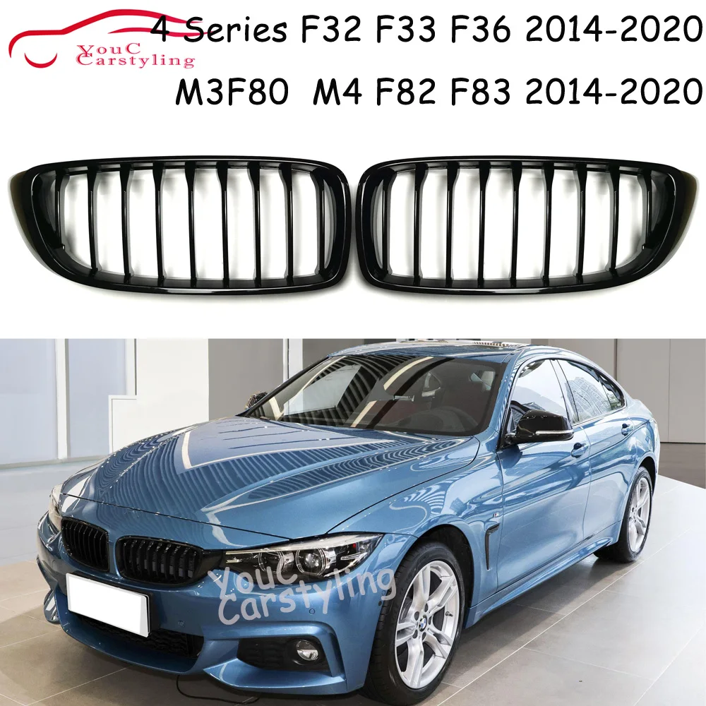 

F32 Single Line Gloss Black Grill Front Kidney Grille for BMW 4 Series F32 F33 F36 M3 F82 M4 F82 F83 2014-2020 428i 435i