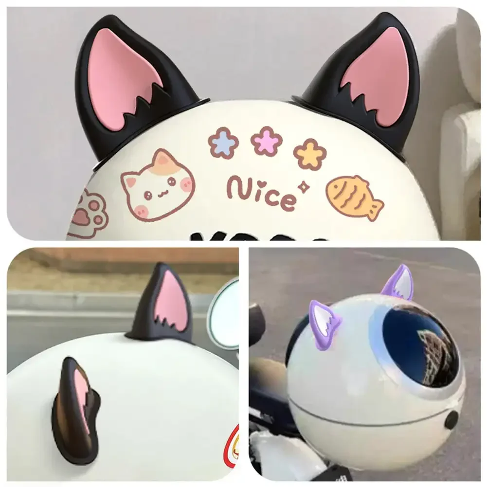 2Pcs Cat Ears Helmet Decoration Motorcycle Electric Stickers Decor Cute Multicolor Motorcycle Helmets Accessories Universal