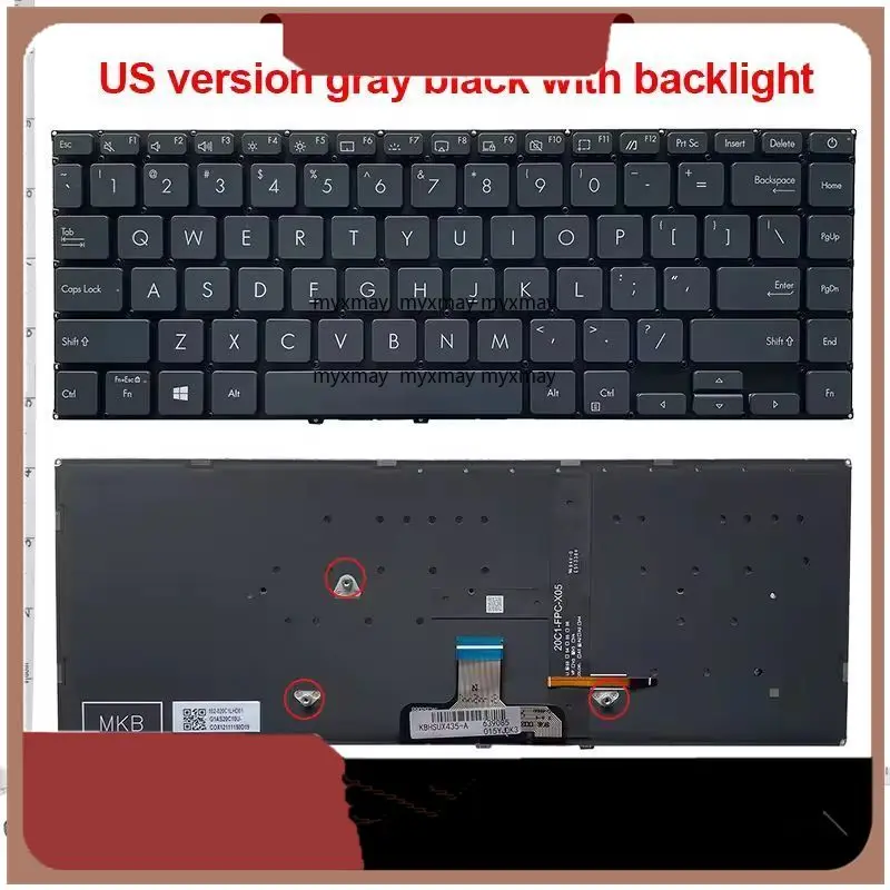 

English Greek laptop backlit Keyboard for ASUS Zenbook UX435 UX435E UX435EA US Notebook replacement keyboards 210FUS00