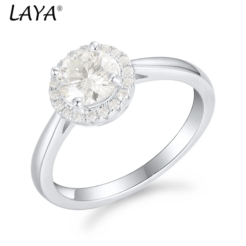 Laya New Fashion Engagement Couple Ring for Women S925% 100% Silver AAA Grade Grinding Sandstone Elegant Women's Wedding Jewelry