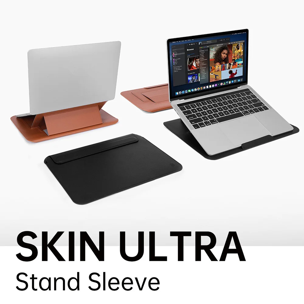 WiWU Newest Laptop Sleeve for MacBook Air 13.6 15.3 inch Laptop Bag for MacBook Pro 14 with Stand Ultra-thin Notebook Sleeve