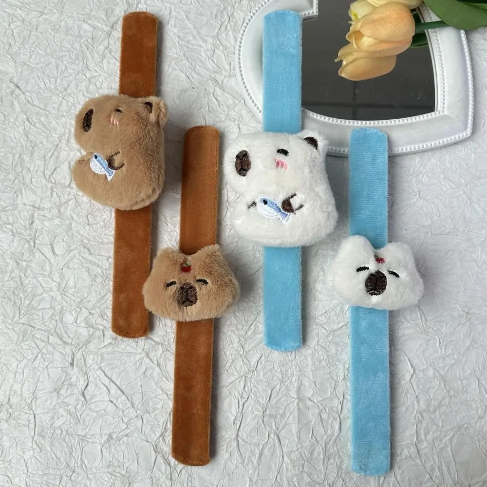 Capivara roedor plushies tapa pulseira com clap círculo mão anel capivara clap círculo brinquedos simulação pp algodão