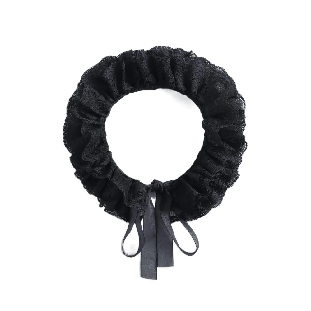 

Fashion Lace Ruffled Lace Fake Collar White Elegant Blouse Shoulders Fake Collar Black Vintage Ruffled Sleeve Clothes Accessory