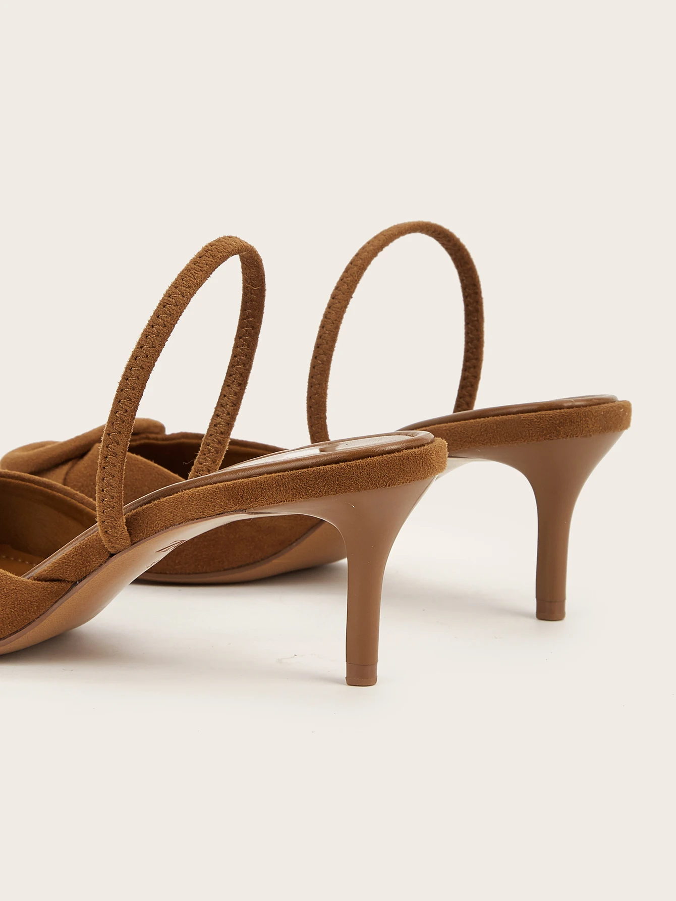 Women Pumps Brown Suede Pointed Toe Slingbacks Elegant Party Dress Shoes Heeled Sandals Luxury Designer Ladies High Heels