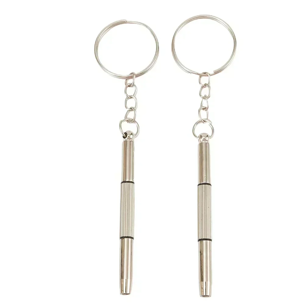 2PC Mini 3in1 Screwdriver Glasses Phone Watch Repair Tool Keyring Keychain Herramientas Parafusadeira Destornillador