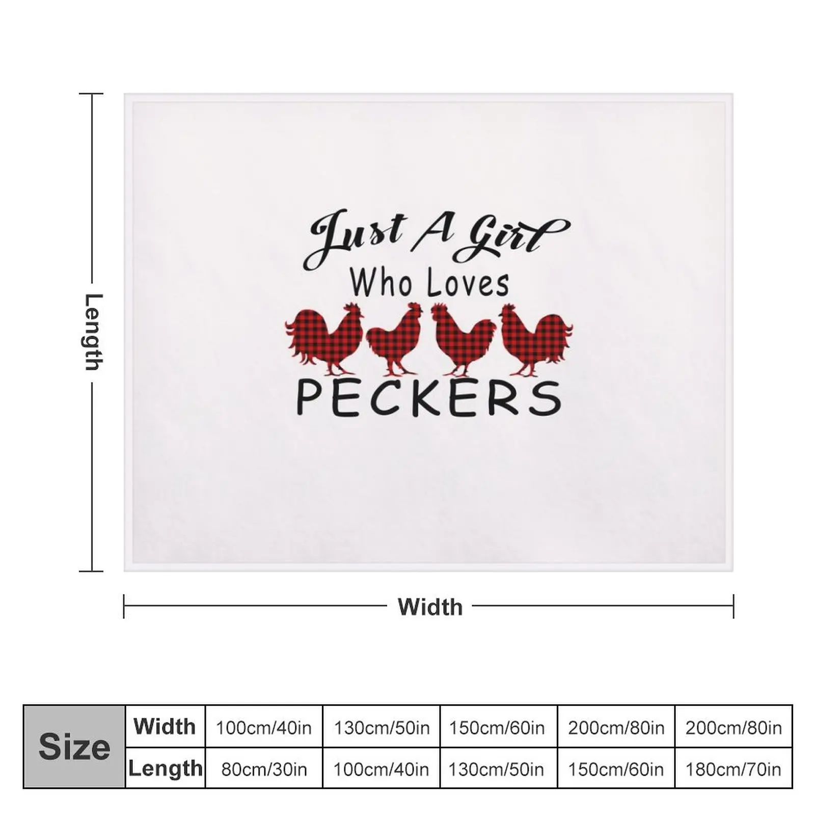 Just A Girl Who Loves Peckers Chicken Gift For Peckers Lovers Throw Blanket Decoratives Plaid on the sofa Blankets