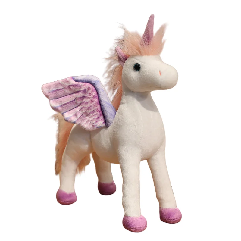 Simulation Rainbow Mythology Animal Model Unicorns Horse Plush Toy Fairy Tales Action Figure Children Educational Stuffed Dolls