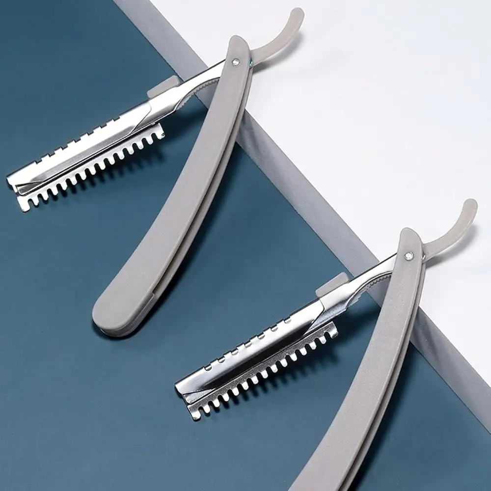 Maquinilla de afeitar para cejas plegable en caliente, recortadora de cejas Simple de acero inoxidable, Mini recortadora de cuchillas de afeitar para afeitarse la cara, barba para hombres