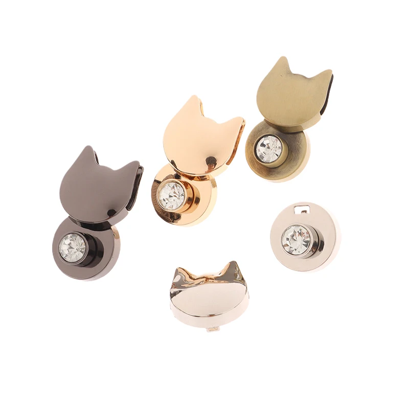 1PCS Cute Zinc Alloy Cat Shape Turn Lock Bag Twist Lock Closure Clasp DIY Leather Craft Handbag Shoulder Bag Purse Hardware