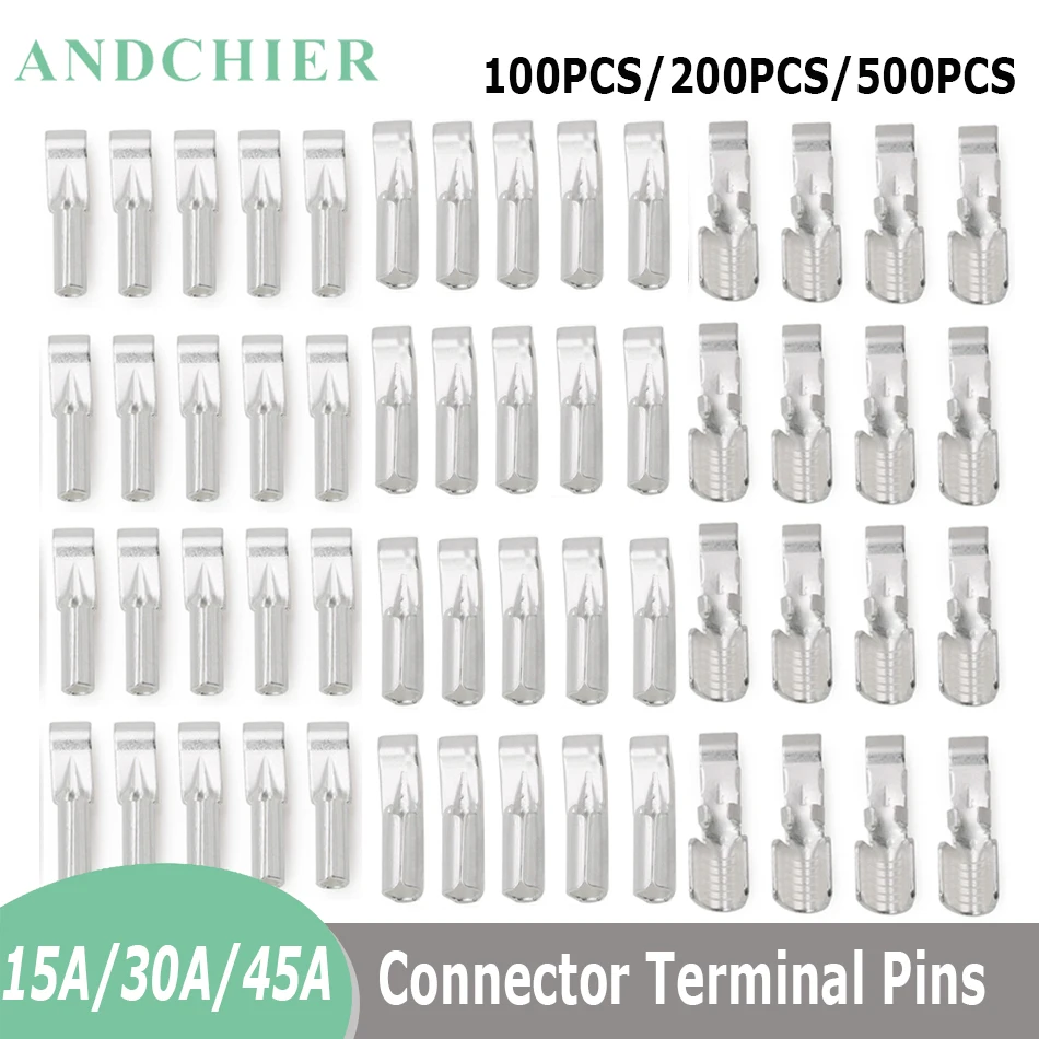 100/200/500PCS  15A/30A/45A Amp Terminal Pins Contacts For Anderson-Style Powerpole Connector 15A 30A 45A