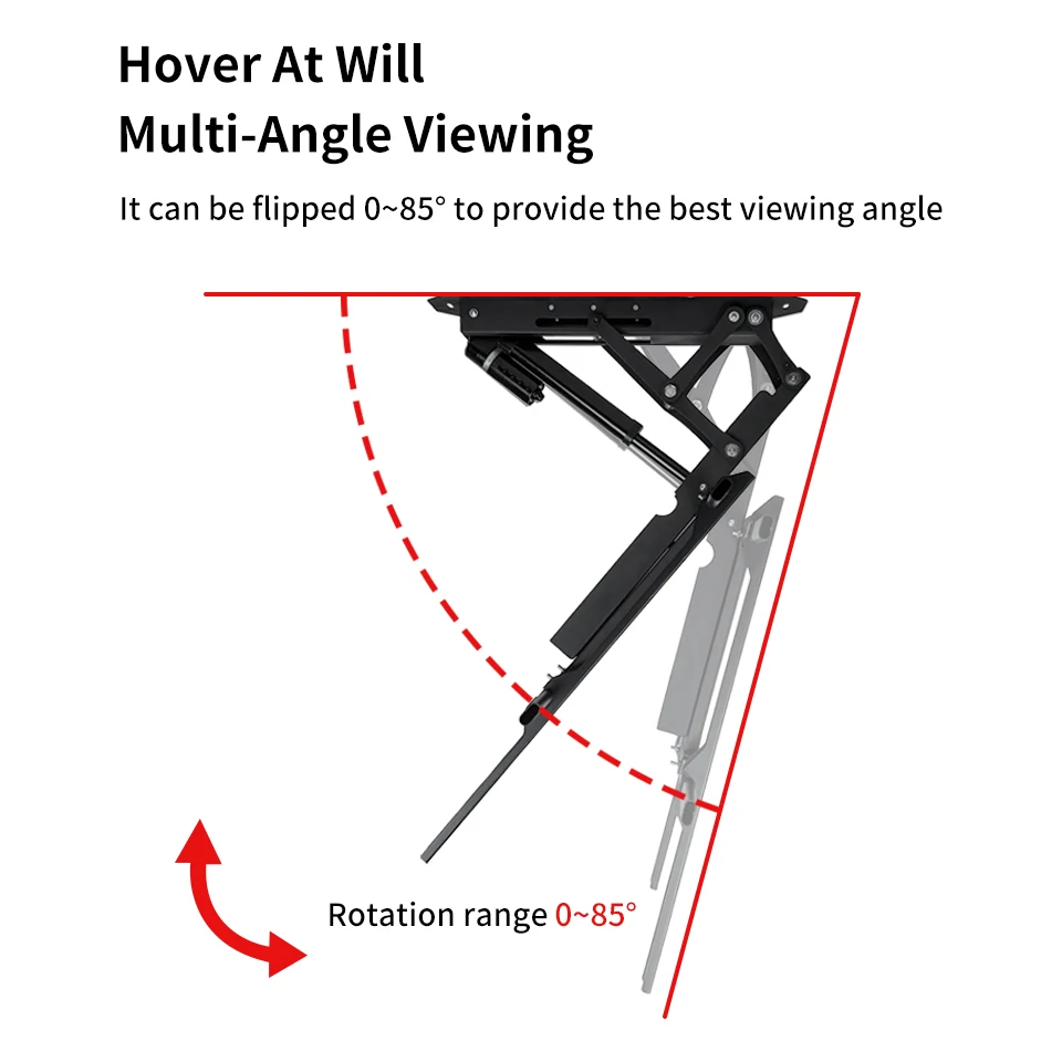 Motorized Electric Ceiling TV Lift Drop Down Flip Fold Down with Motor from the Hidden Ceiling TV Mount Bracket Remote Control