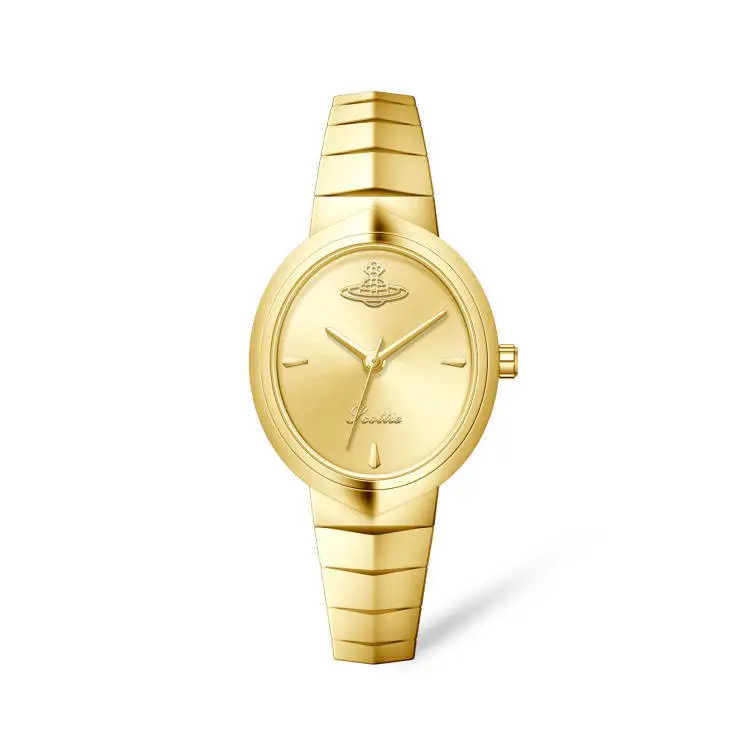 Irregular Fashion Snake Bone Quartz Wristwatch for Women with Alloy Band and Butterfly Clasp Waterproof