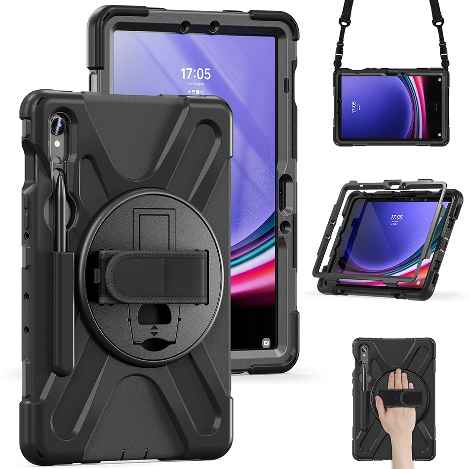 Imagem -02 - Capa Dura de Silicone à Prova de Choque com Slot para Lápis para Crianças Estojo Seguro para Samsung Galaxy Tab s9 Alça Shoudler X718u X716b X710 2023