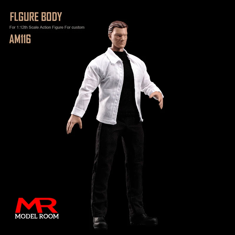 ألعاب النمل AM116 1/12 مقياس ذكر جسم مشترك فائق المرونة مع رأس 6 بوصة شخصية عمل عضلية لجندي الذكور