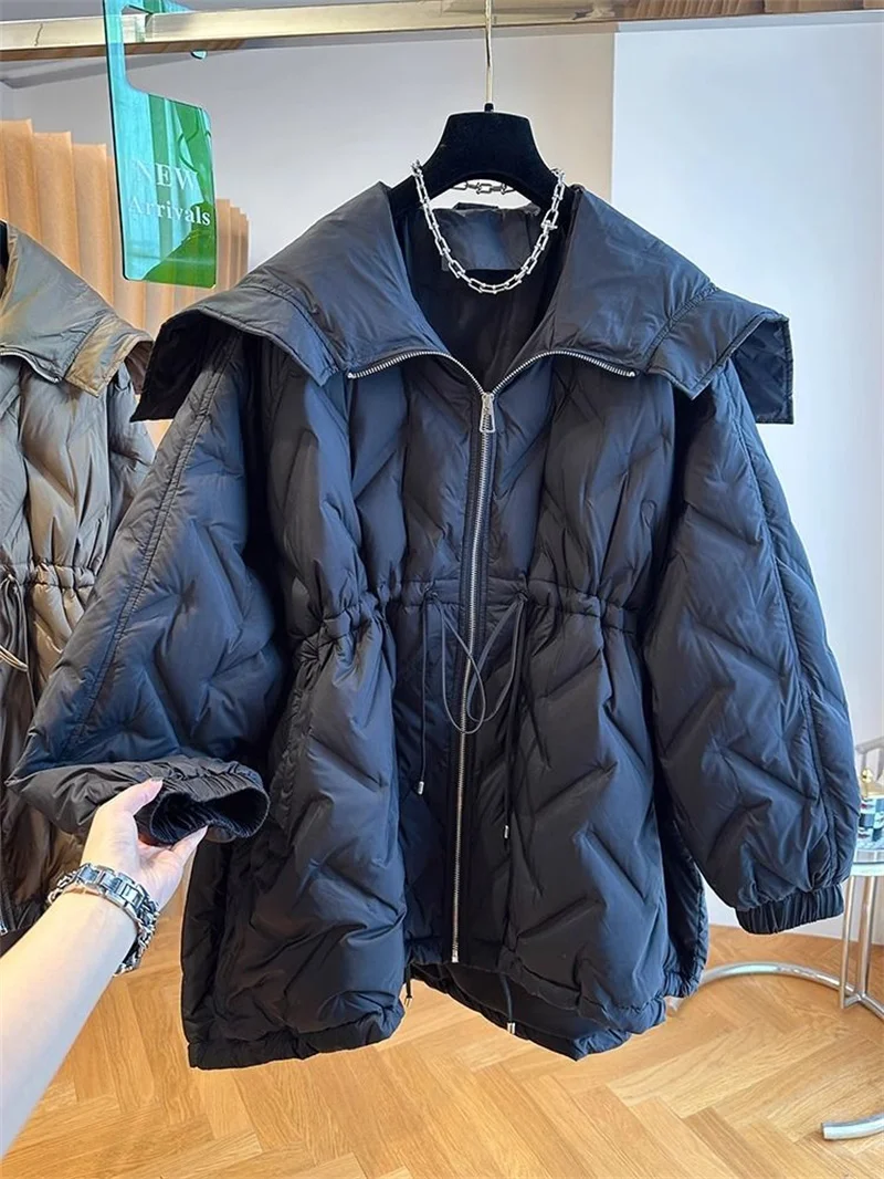 Winter Damesjack 2024 Nieuwe Koreaanse Mode Witte Eendendendons Jassen Parka \'S Warme Pufferjas Losse Damessneeuwkleding