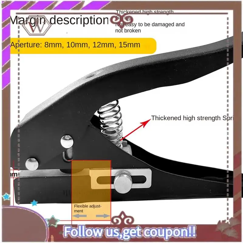 ABBG-12Mm Круглый дырокол для бумаги Ручной круглый дырокол с одним отверстием для удостоверений личности ПВХ карты Значок фотографии Прочный Простота в использовании