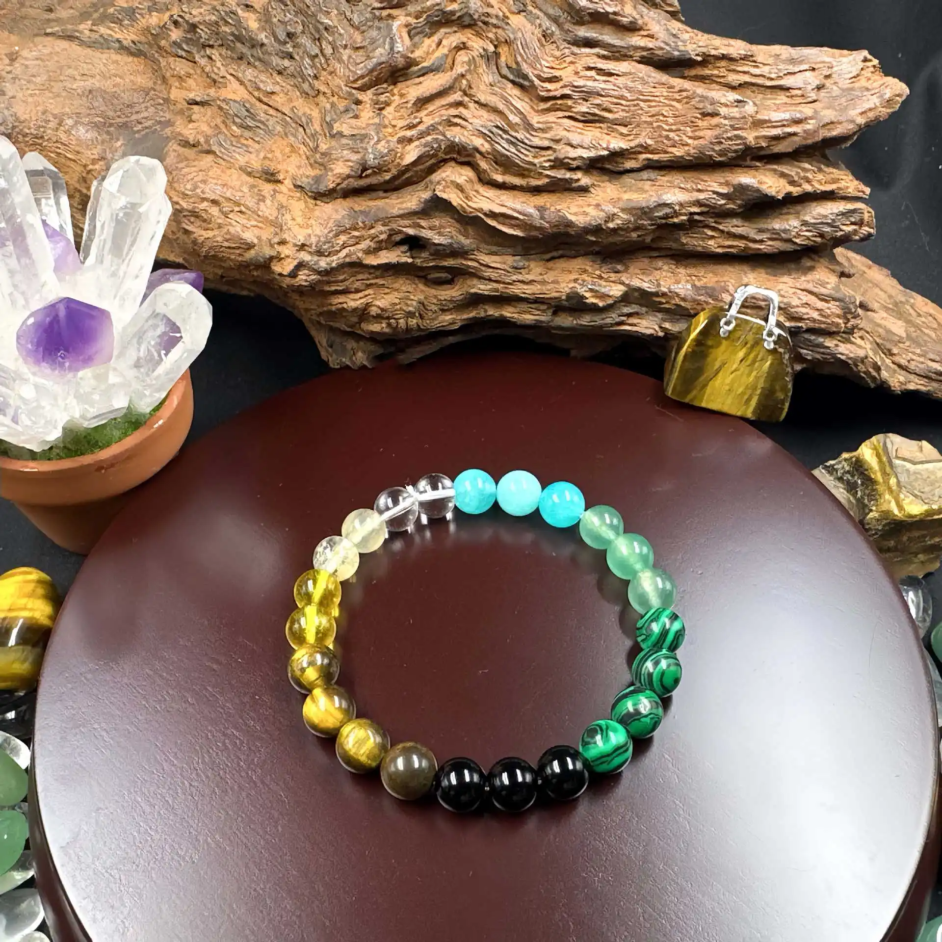 8mm Natural Stone Beaded Bracelet for Women Lucky Attract Love Wealth Good Luck Colorful Bracelet Jewelry Birthday Gift image 4