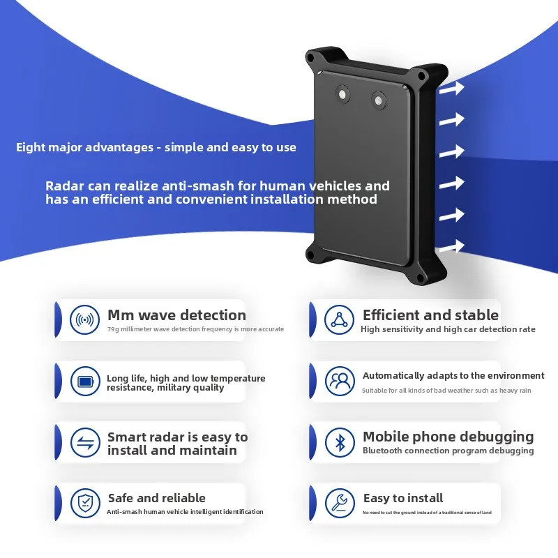 Barrier Anti-smashing Radar Ground Sense License Plate Recognition Barrier Millimeter Wave 79G Radar Ground Sense Detector