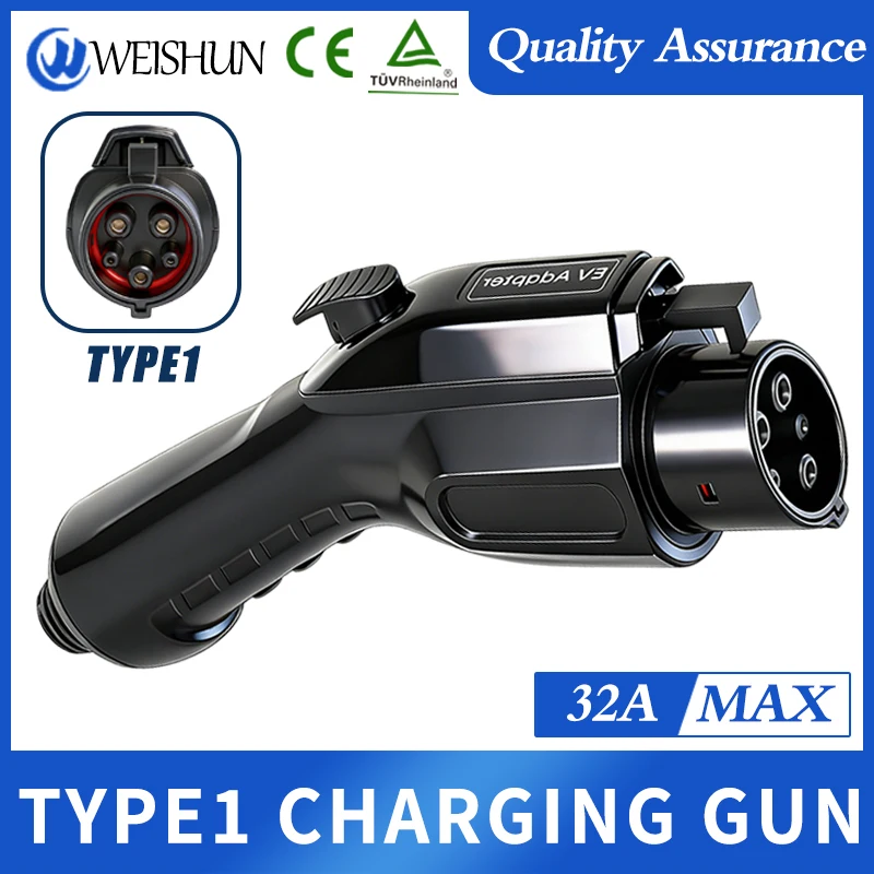 

Type1 EV Charger Gun 16A/32A 7KW Electric Car Charging Plug with Copper Alloy Silver Plating IP54 J1772 EV Charging Gun