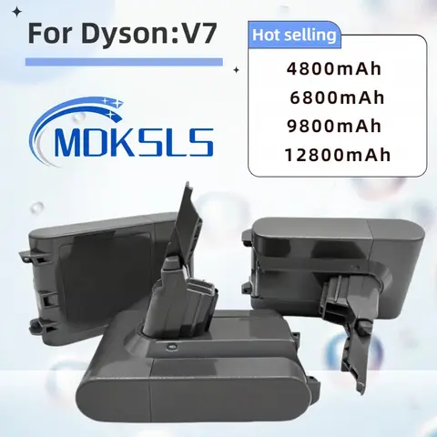 High Capacity New Dyson V7 Battery 21.6V 12800mAh Li-lon Battery Pack for Dyson V7 Battery Animal Pro Vacuum Cleaner Replacement