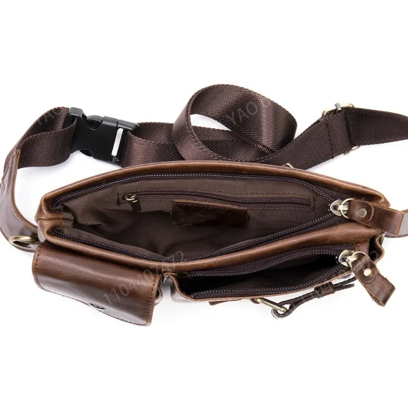 Yao Dong WESTAL Men's Bag Belt Leather Banana Man Belt Male Shoulder Man Belt Pouch Thigh Bags for Man Man's Waist