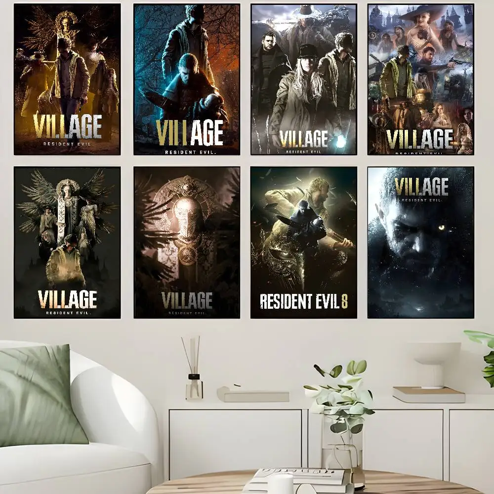 Póster de Resident Evil 8 Village, Videojuego, Póster de Alta Calidad, Decoración de Pared para Sala de Estudio