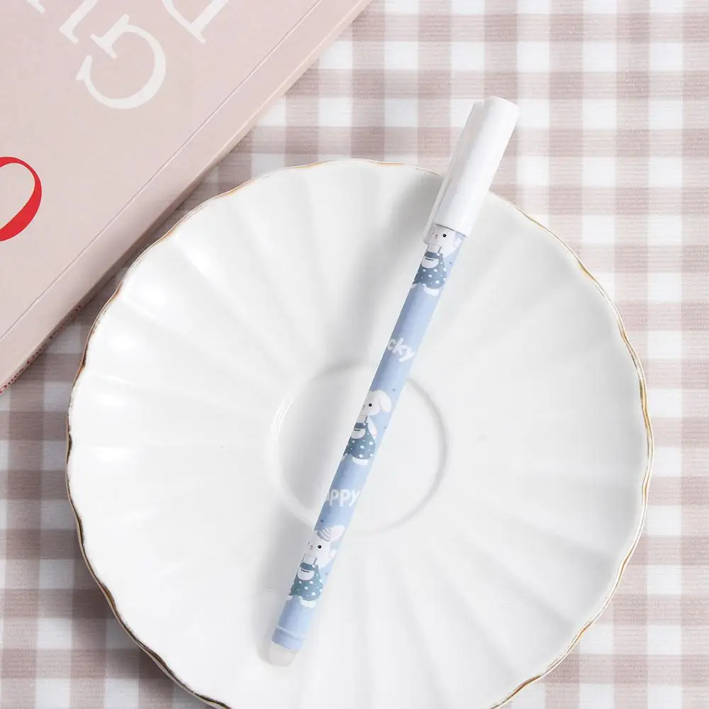 

Kawaii Stationery Blue Cartoons Press Pen Washable Handle Erasable Pen Student Pen Gel Pens Neutral Erasable Pen