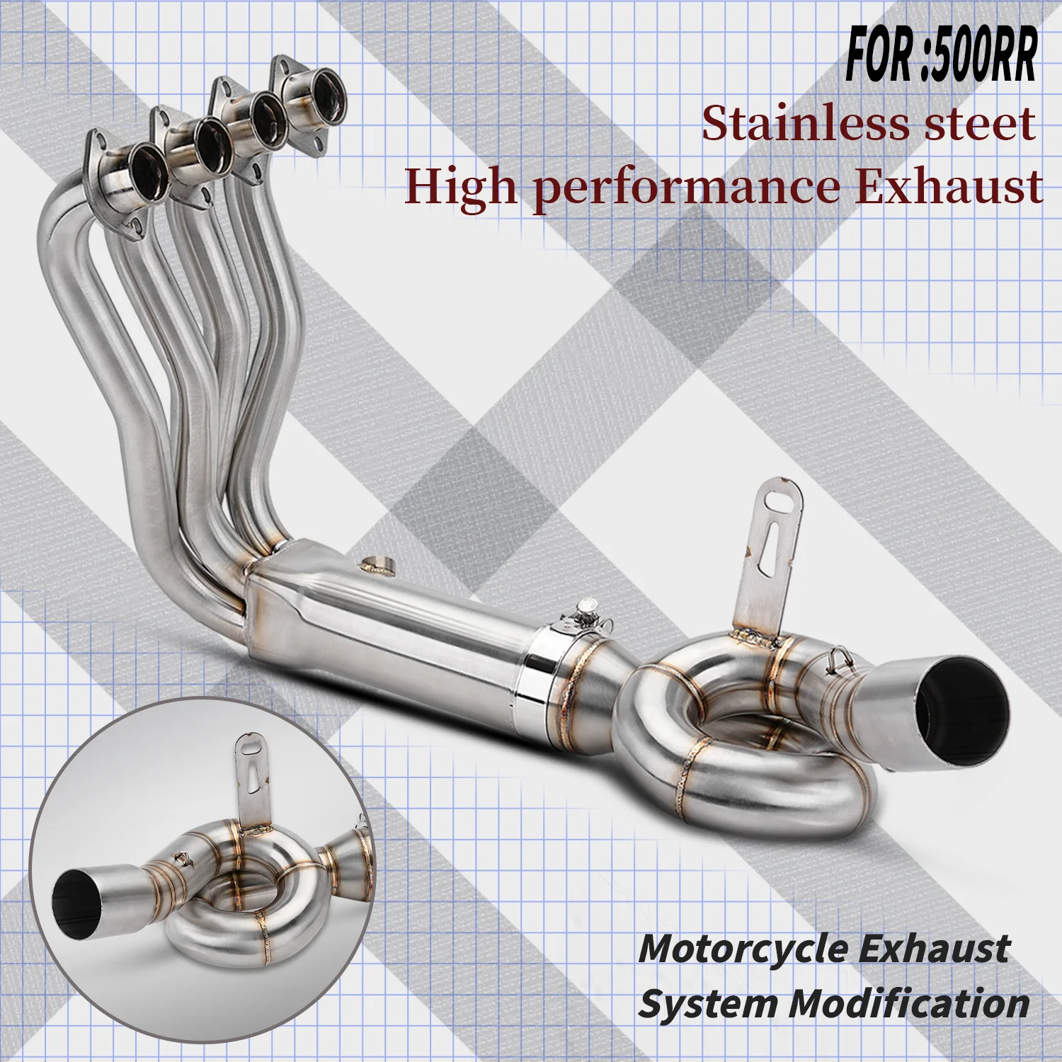 

AB MOTO For ZXMOTO 500RR Motorcycle exhaust system modification full section with 60mm muffler for ZXMOTO 500RR