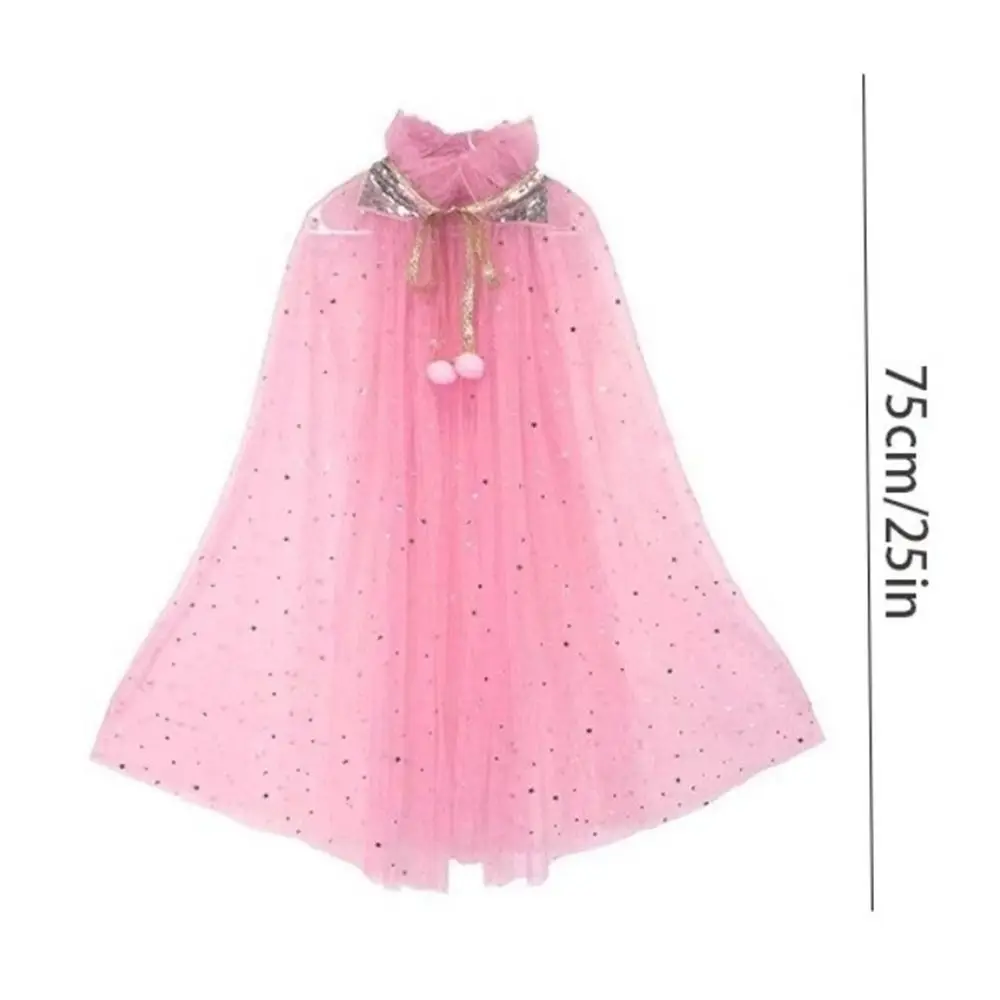 ロールプレイング子供用プリンセスショールステージ小道具メッシュパフォーマンスドレスアップ服プリンセスエルサケープハロウィン