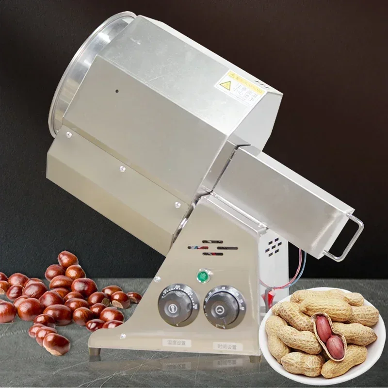 

'110V Small Roasting Machine Chestnut Peanut Melon Seed Coffee Bean Walnut Nut Roaster Stainless Steel Baking Roller Machine