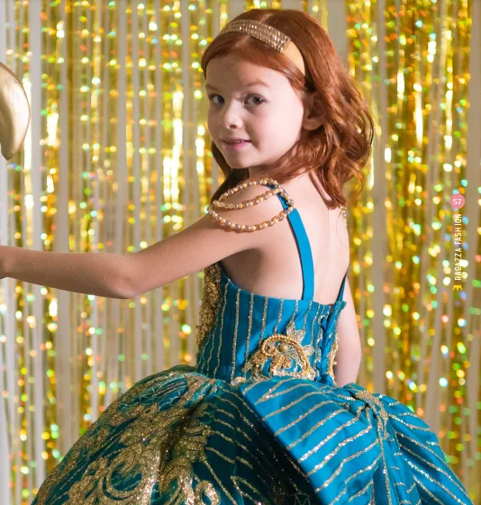 Mini vestidos de quinceañera verde azulado, vestido de baile con apliques de perlas de encaje, vestidos de niña de flores para bodas, vestidos de desfile mexicano para bebé