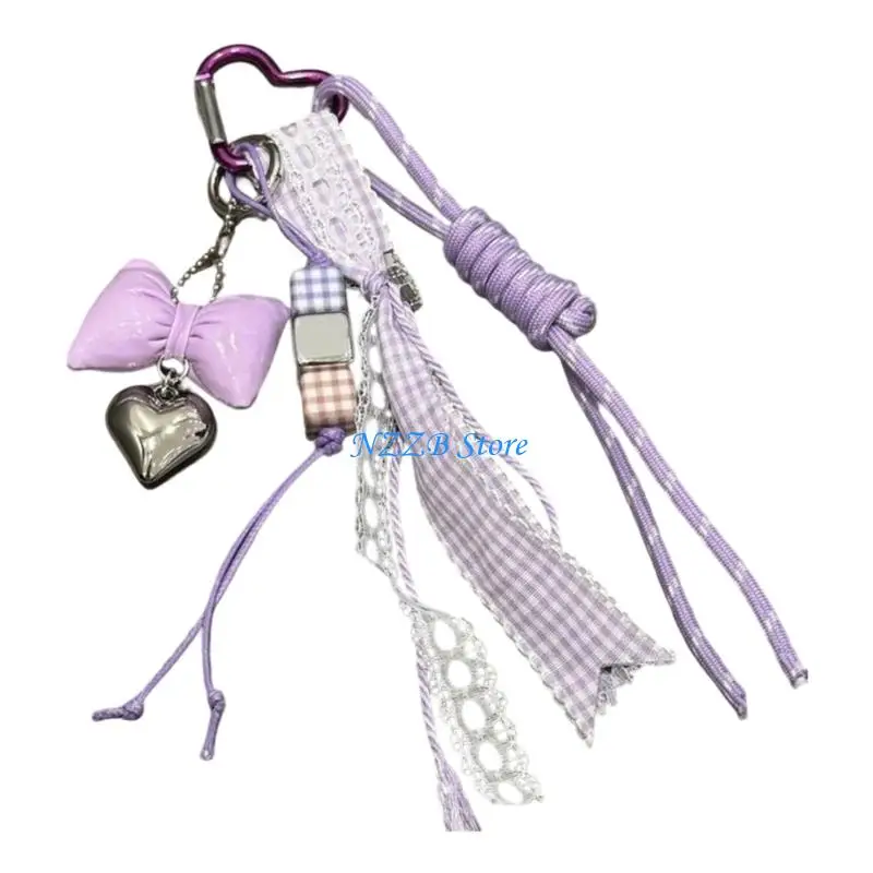 

T21F Elegant Bowknot Key Holder Sophisticated Bag Adornment for Trendy Female