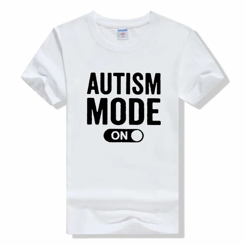 Grappig Gemaakt Beste Autisme-Modus Op T-Shirts Man Zonlicht Katoenen T-Shirts Voor Mannen Pop Top Korte Mouw