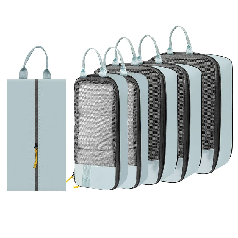 6 Piece Luggage Compression Packing Travel Organizer Bags for Travel Essentials Expandable Luggage Organizer Bags Pack Light