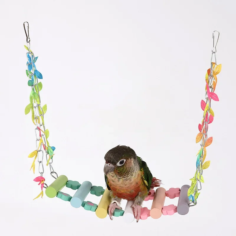 Parrot toy swing bird toy tiger skin peony mysterious phoenix parrot cage toy set hammock suspension bridge