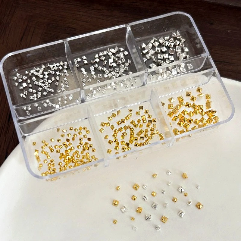 

Mini Metal Square Rivet Round Ball Cone Alloy Fork Spoon Punk Stars Bowknot Bead Pearl Nail Art Accessories Decorations Manicure