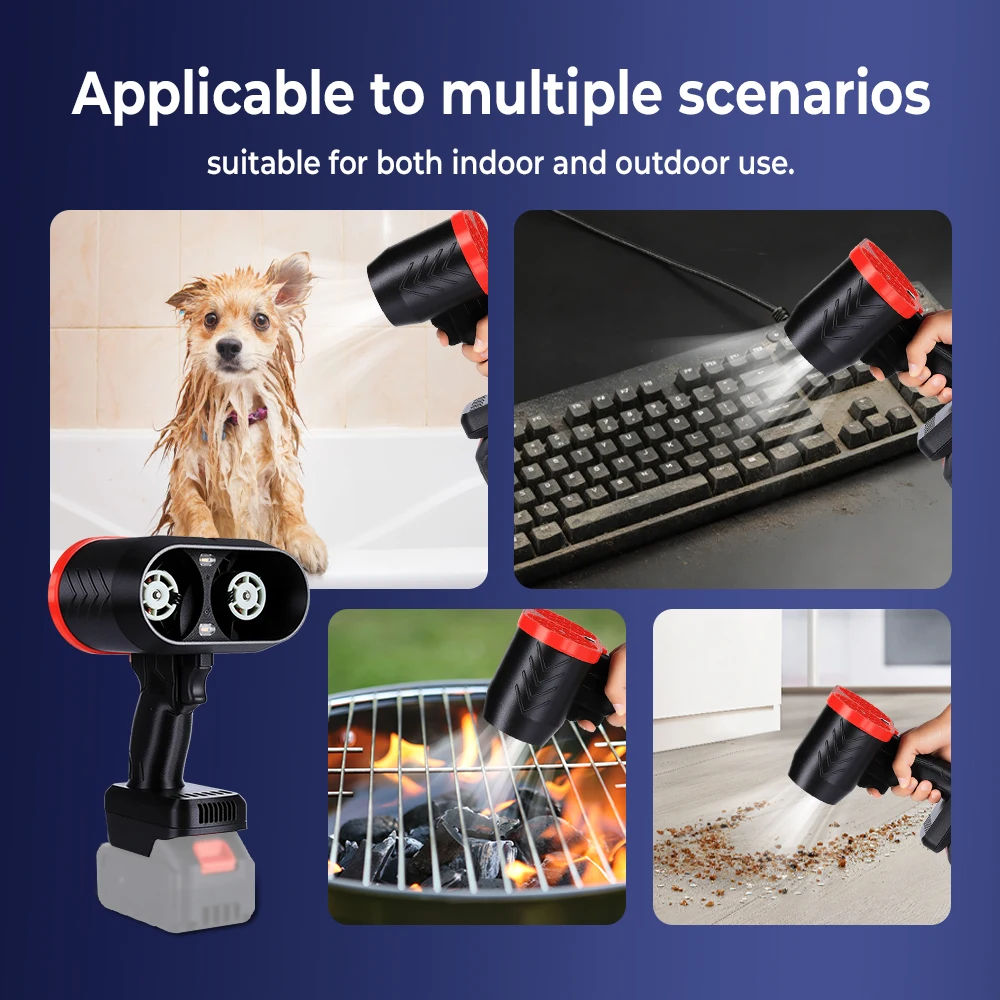 منفاخ هواء كهربائي لاسلكي بدون فرش مروحة توربو نفاثة محمولة منفاخ أوراق الشجر أداة نفخ الغبار لبطارية ماكيتا/ديوالت/ميلووكي