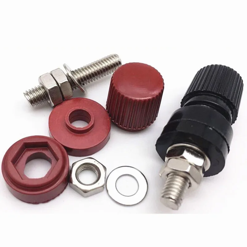 สีดำสีแดง M5 M6 M8 M10 Wire Binding โพสต์สกรูแบตเตอรี่ลิเธียมเชื่อมอินเวอร์เตอร์ Clamp แหล่งจ่ายไฟเชื่อมต่อ Terminal splice