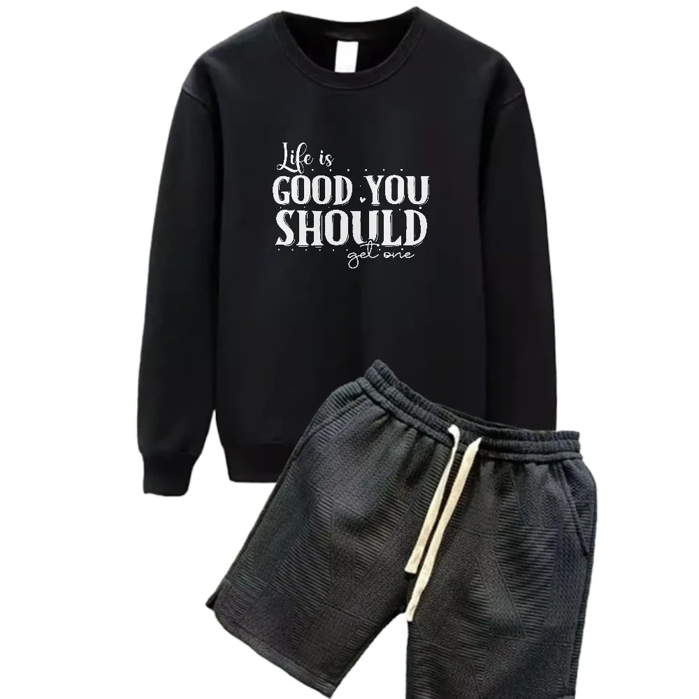 

2025 English three-dimensional print suits Men's Daily Casual Tracksuit Set Spring And Autumn Comfortable Stylish Outfit For Men