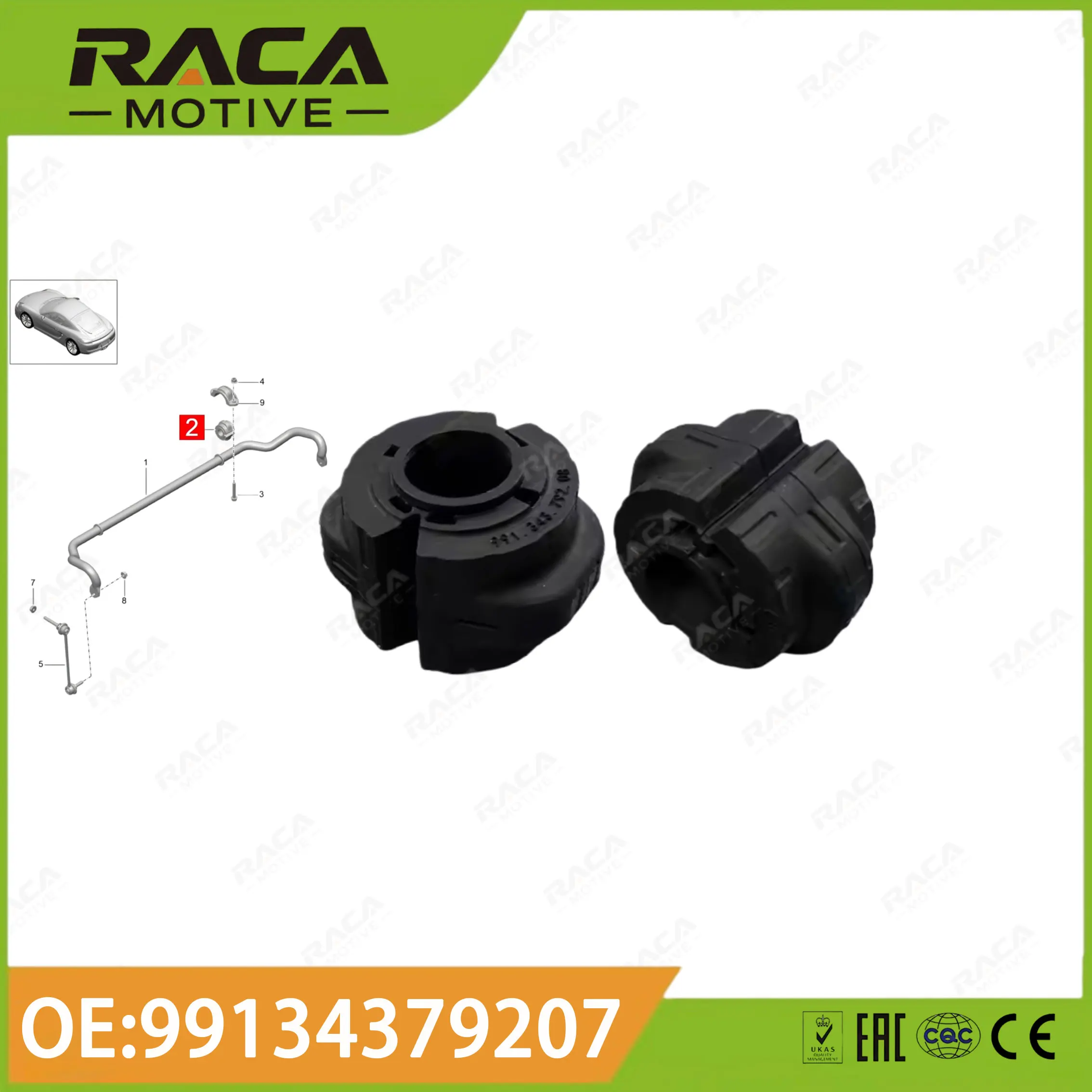 Front Axle Stabilizer Bar Bushing Stabilizer Support Bracket Suitable for Porsche 911 991 2010-2020 Boxster 718 982 981 Cayman 981 982 2012-2025 99134379207 99134379208 99134379209