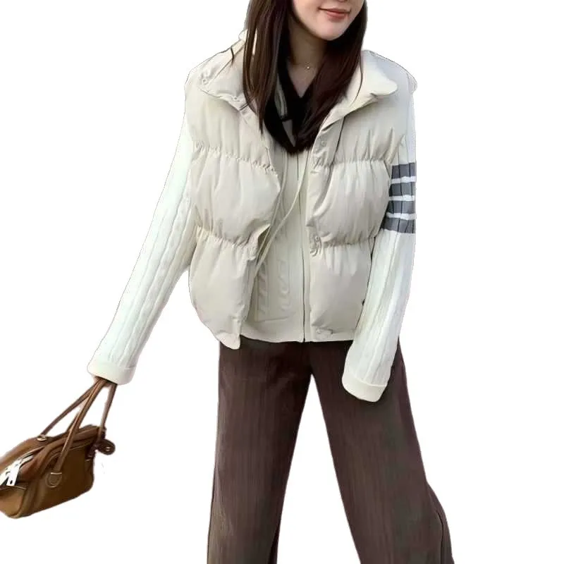 女性ダウンベスト 90% ダックダウンノースリーブジャケットスタンドカラー韓国冬のファッションアウターウェア chaquetas para mujer VT-348