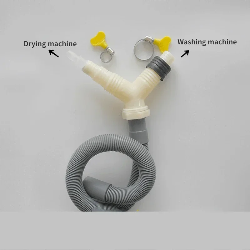 Drainage tee adapter drainage  pipe fitting for washing machine dryer drain With extended drainage hose Hose length 0.3m