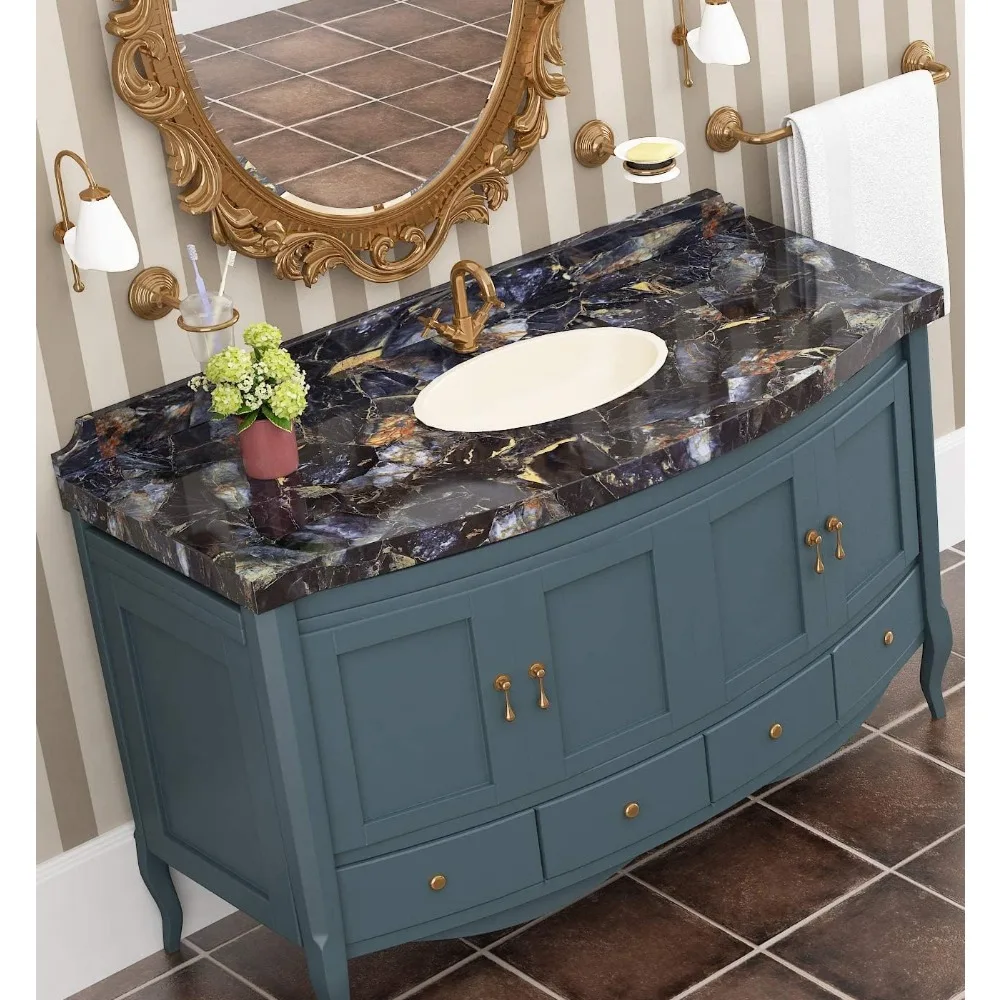 Black and Gold Marble Peel and Stick Contact Paper Waterproof Kitchen Countertop Cover 36 Inch by 197 Inch for Table