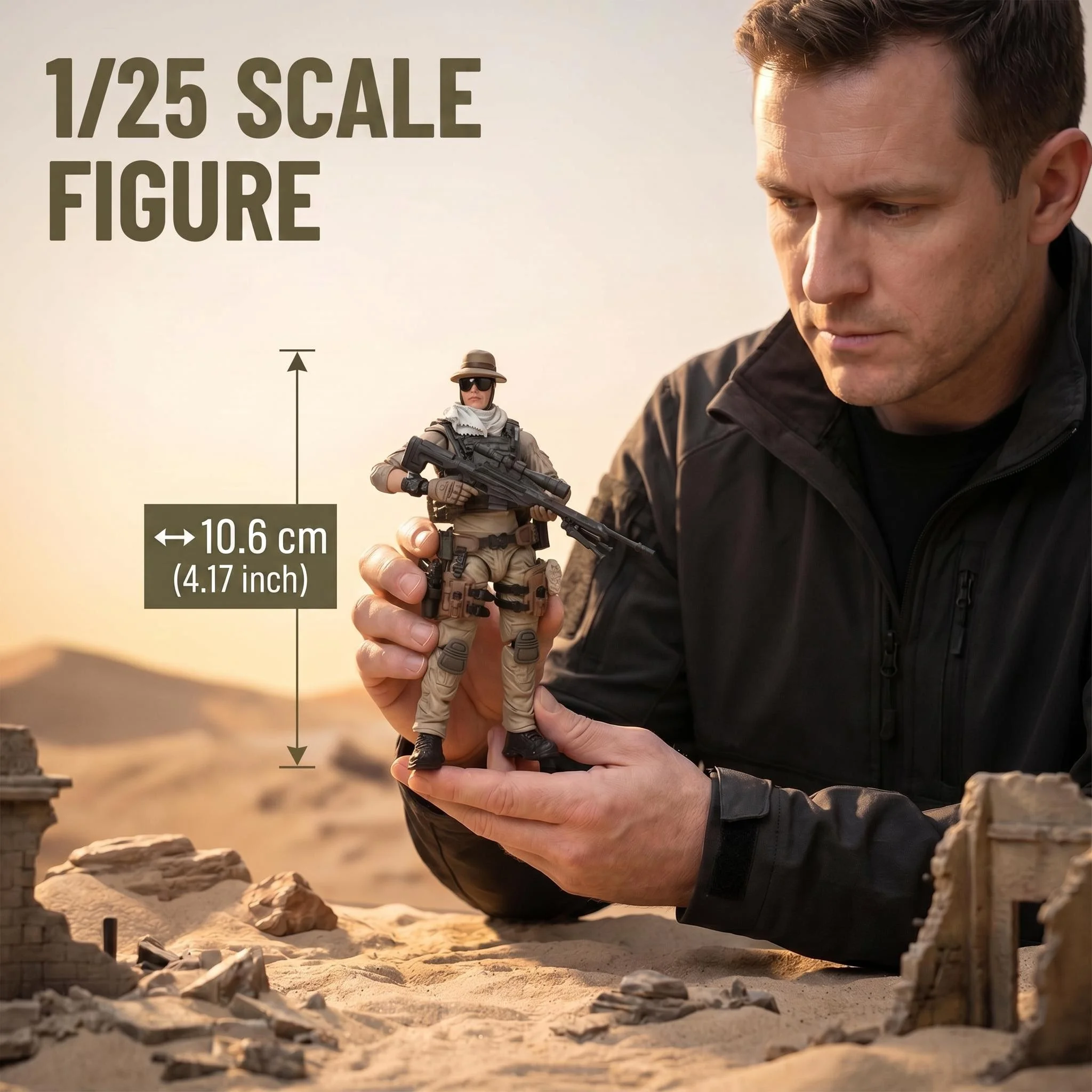 JOYTOY  High Movable 1/25 Scale Action Figure Exquisite Details Durable Plastic Replaceable Hands Tabletop Display