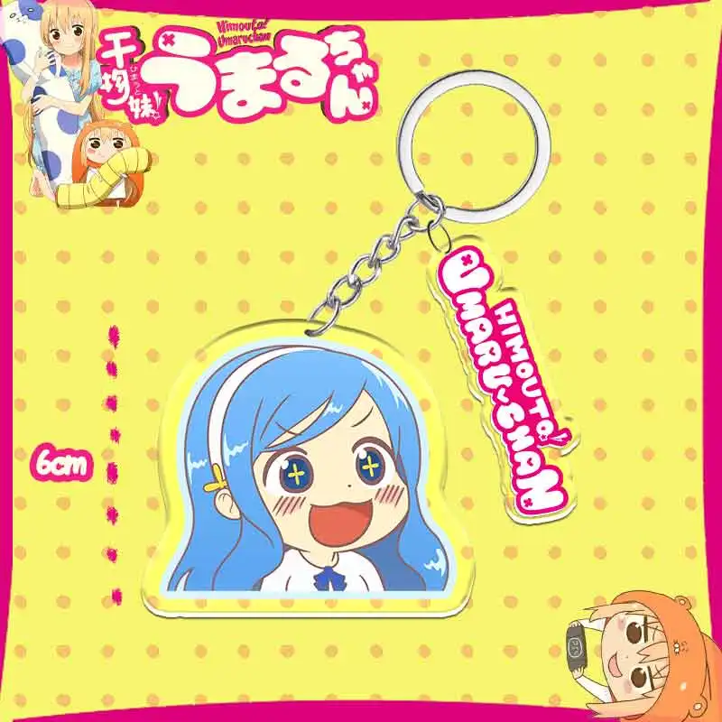 Himouto! Umaru-chan Pendant Keychain Anime Doma Umaru Enthusiasts Keybag Cute Acrylic Accessories Inlaid Buckle Cartoon Gifts